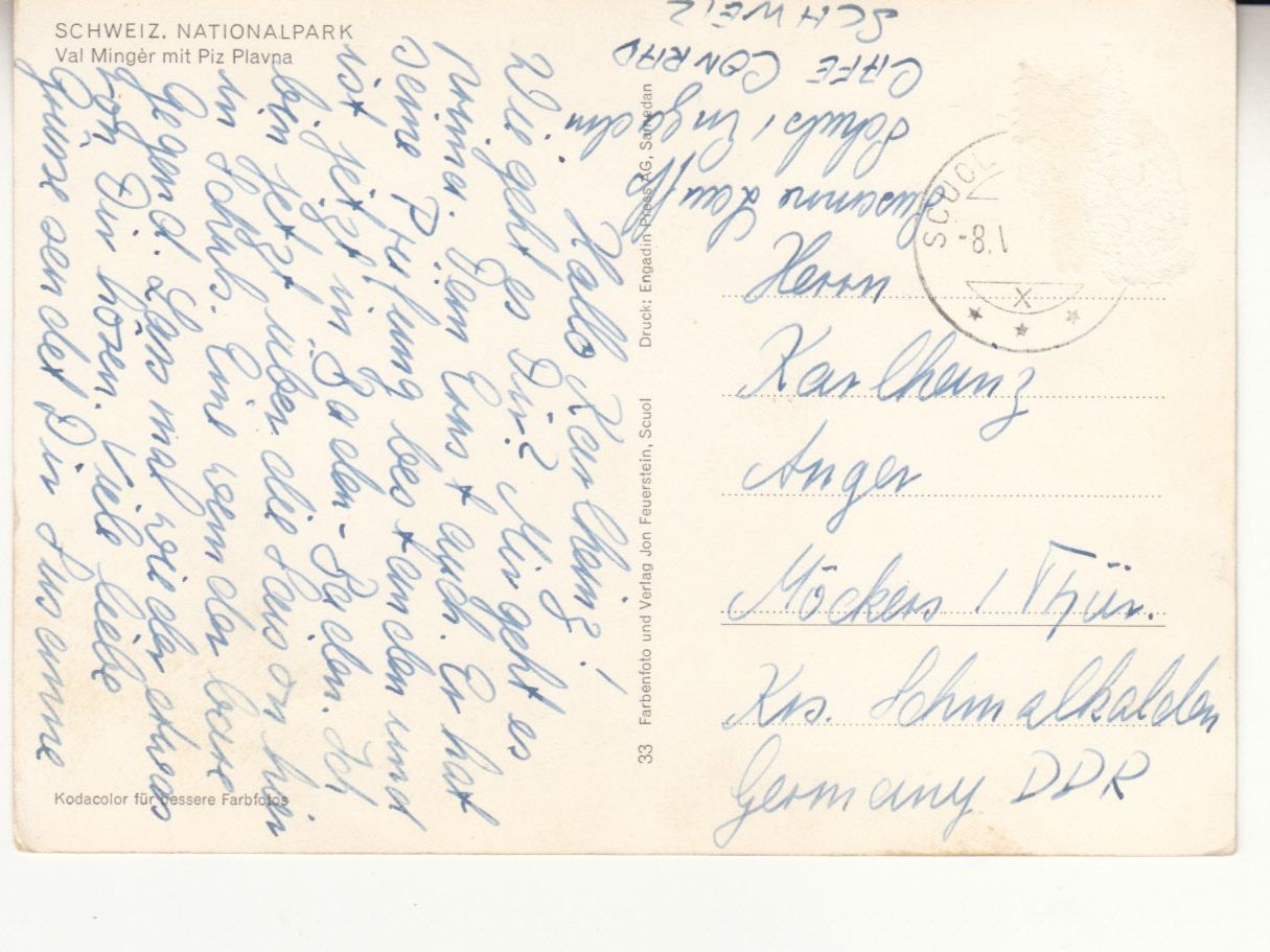 Cartoline postali: Piz Plavna ca. 1970 – Usato da Bürglen TG venduto da StampGraf 1