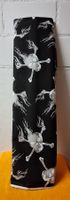 3,09 lfm. 100% Baumwoll Stoff Feuerkopf Skull grau-weiss