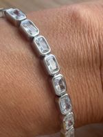 Luxus Elegante Armband 18 cm mit Zirkonia Farbe: Silber