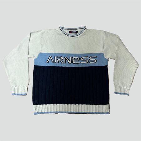 Vintage Airness Knitted Sweater, Strickpullover Streetwear 