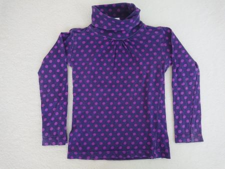 Baby Girl Langarmshirt mit Rollkragen Gr. 92 Lila gepunktet