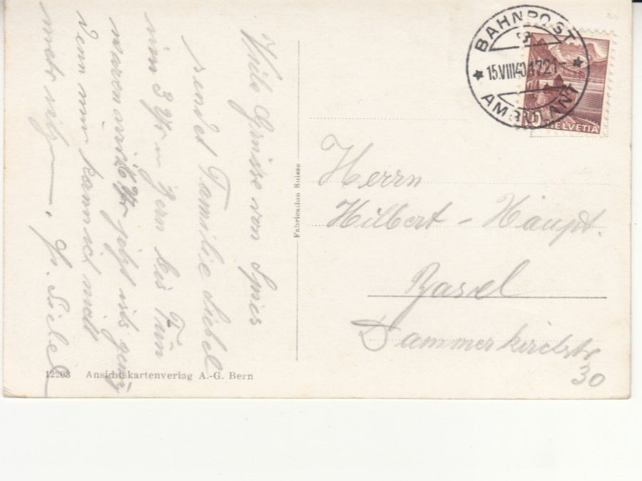 Ansichtskarten: Blüemlisalp Niesen 1940 – Gebraucht aus Bürglen TG von StampGraf 1