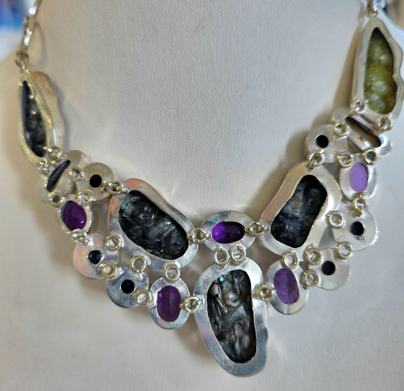 Catenine: Silber Collier Barockperlen und Edelsteine – Nuovo (secondo la descrizione) da Zürich venduto da Bieter04 4