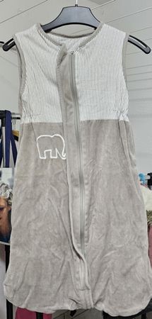 Babyschlafsack gestreift mit Elefantenmotiv grau gebraucht