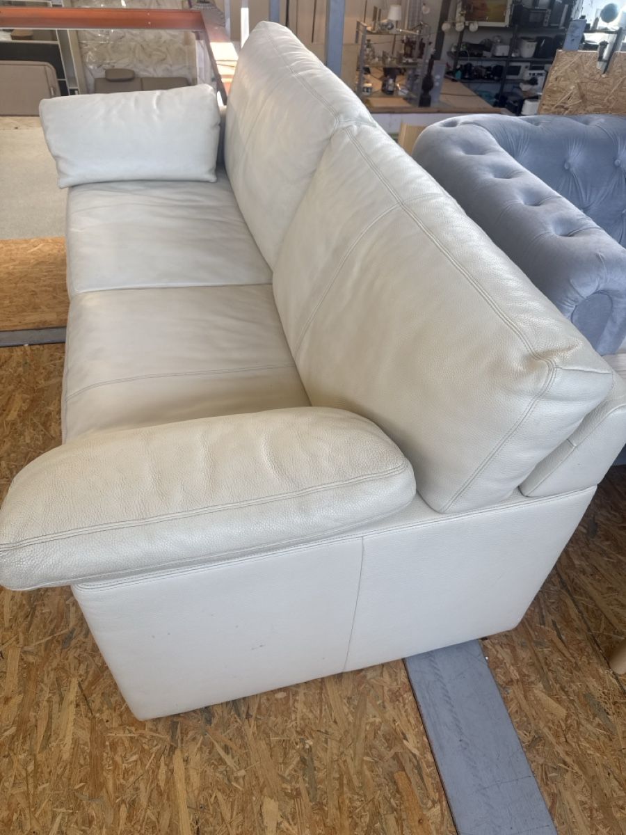 Sofas: Ecksofa Leder hellgrau mit Gebrauchsspuren – Gebraucht aus Dietikon von arj_lrs8 2