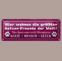 🔥 KATZEN-FREUNDE DER WELT Blechschild 💜 27x10cm OVP 🔥