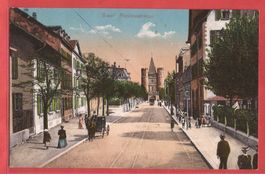Basel - Missionsstrasse mit Kutsche und Tram - 1912