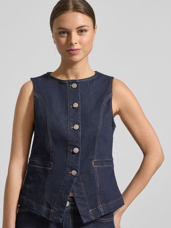 Damen Jeansweste dunkelblau knopfbar neu mit Etikett