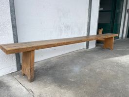 Lange Antike Holzbank Bauernbank 368x47x27cm Massivholz