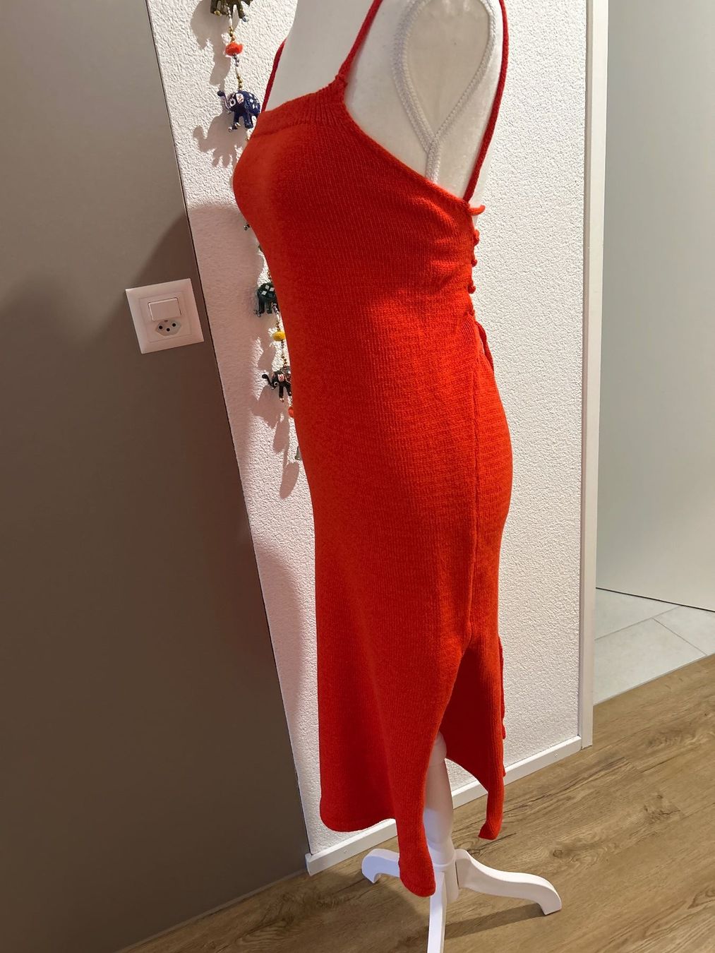 Vestiti: Strickkleid maxi mit Spaghettiträgern rot Grösse M – Usato da Brunnen venduto da Nala2929 4