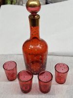 Antikes Liköre Set , Glas, Vergoldung