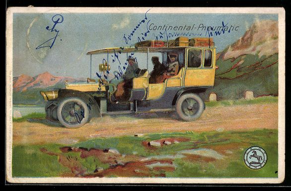 Cartoline postali: Reklame Continental-Pneumatic, Auto mit  – Usato da Berlin venduto da bartko-reher