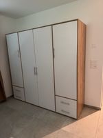 Kleiderschrank 4-türig mit Schubladen 206x195 cm weiss