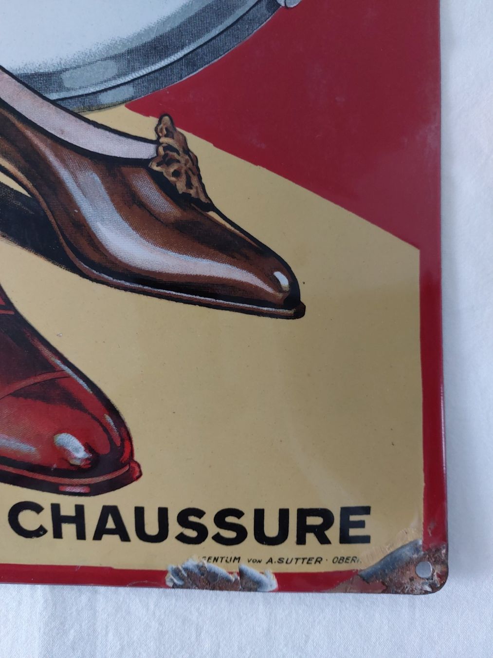 Maggi Insegne: Emailschild Marga Créme p. Chaussure plaque émaillée Sutter – Usato da Schenkon venduto da Elbarto007 6
