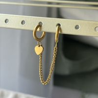 18KGP Herz Einzelne Kreolen Set 