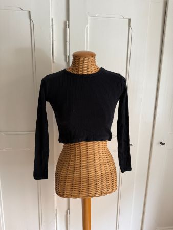 TOPSHOP - cropped Langarmshirt schwarz XS