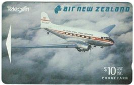 Telefonkarte Neuseeland NZ-A-44 Flugzeug Douglas DC-3