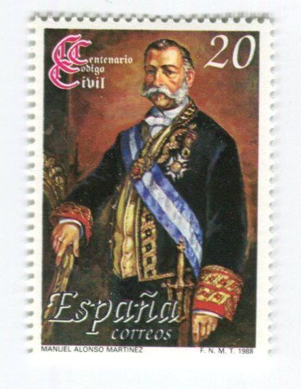 Tutti i francobolli: Briefmarke "Manuel Alonso Martínez". Spanien. – Nuovo e nell'imballaggio originale da Basel venduto da Butsch5