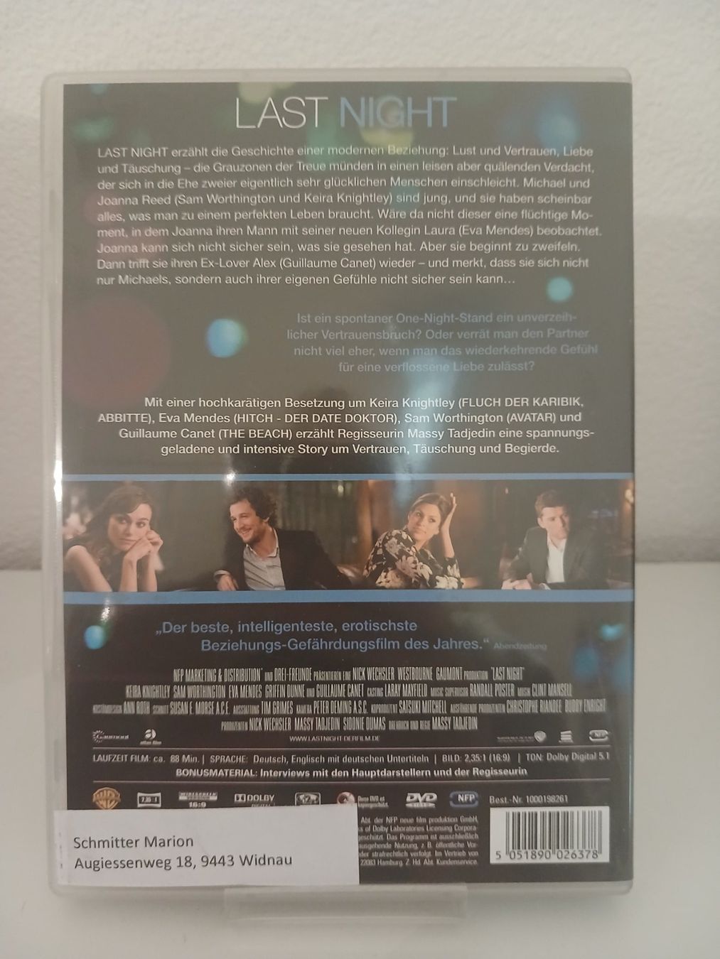 Tutti i DVDs: Last Night – Usato da St. Margrethen SG venduto da SamusAran 1
