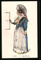 Dame in Appenzeller Tracht mit kammartig