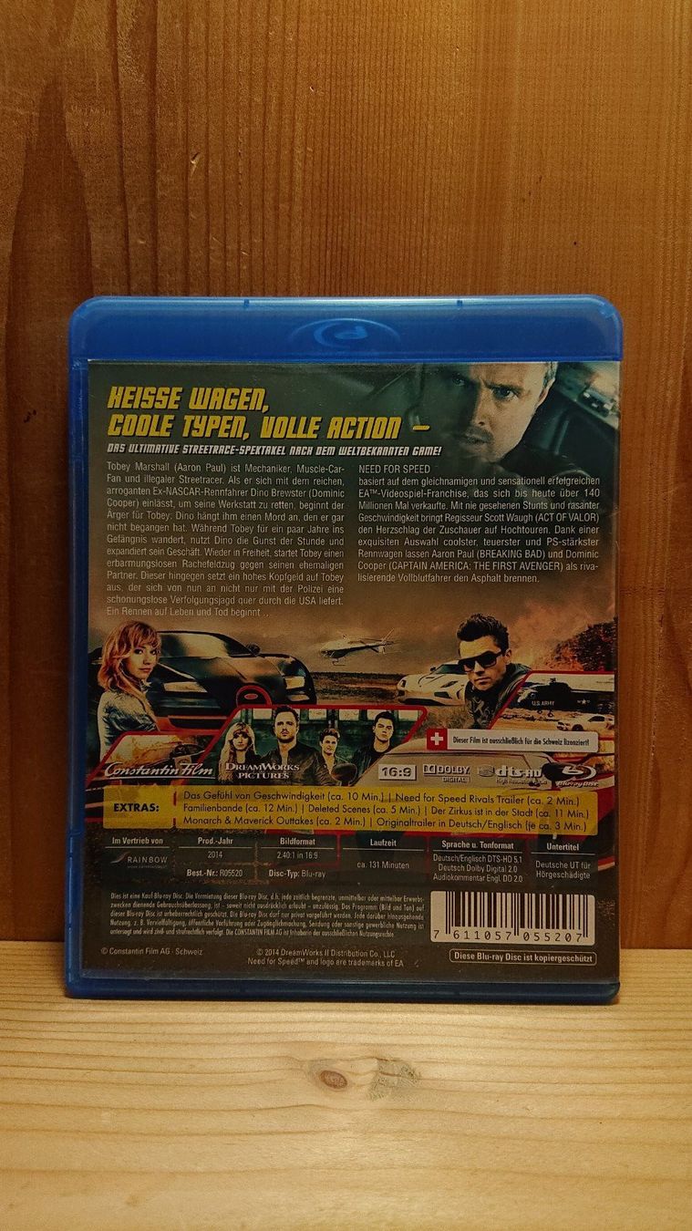 Tutti i DVDs: NEED FOR SPEED Blu-Ray mit Aaron Paul – Usato da Wilderswil venduto da Exebub 1