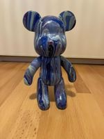 Deko Bär Kunstfigur blau marmoriert neuwertiger Zustand
