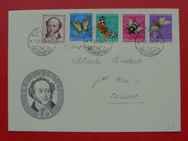 1954 FDC Pro Juventute: J153-J157, von COUVET NE Kat: 100.-+