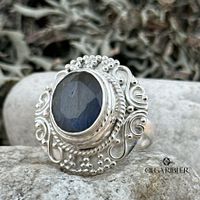 Labradorit Ring Sterling Silber 28 Gramm Ringgrösse 60