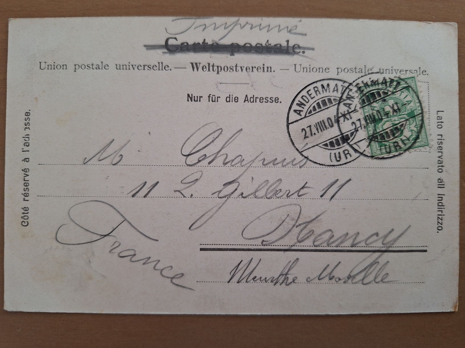 Ansichtskarten: Furkastrasse 1904 – Gebraucht aus Sargans von nicsam1815 1