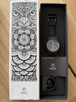 Montre Hoot  Noir & Index Verts (Neuve, jamais portée)