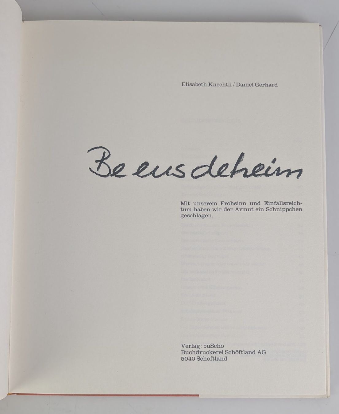 Libri: Be eus deheim, Elisabeth Knechtli, Daniel Gerhard, Top! – Usato da Zürich venduto da axolottchen 4