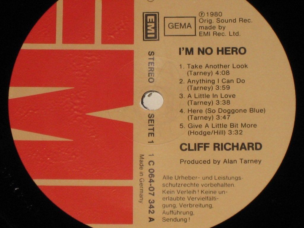 Dischi in vinile: LP - CLIFF RICHARD - I'M NO HERO – Usato da Steckborn venduto da Quo7 1