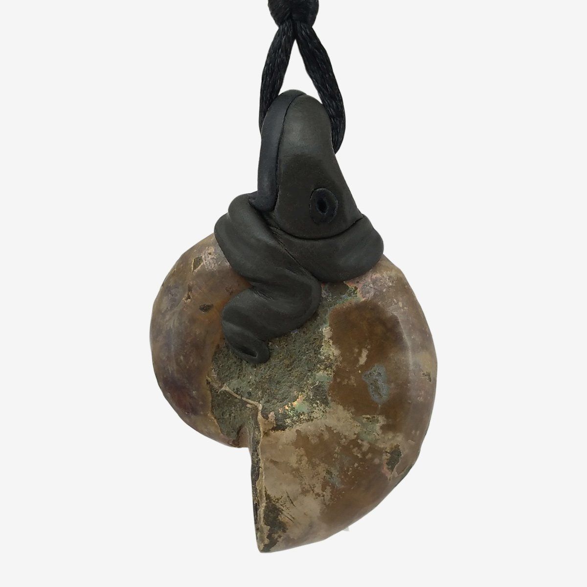 Fossili: Ammonit Steinanhänger (Fossil) mit Pyrit – Nuovo e nell'imballaggio originale da Meilen venduto da BYRD-Design 2