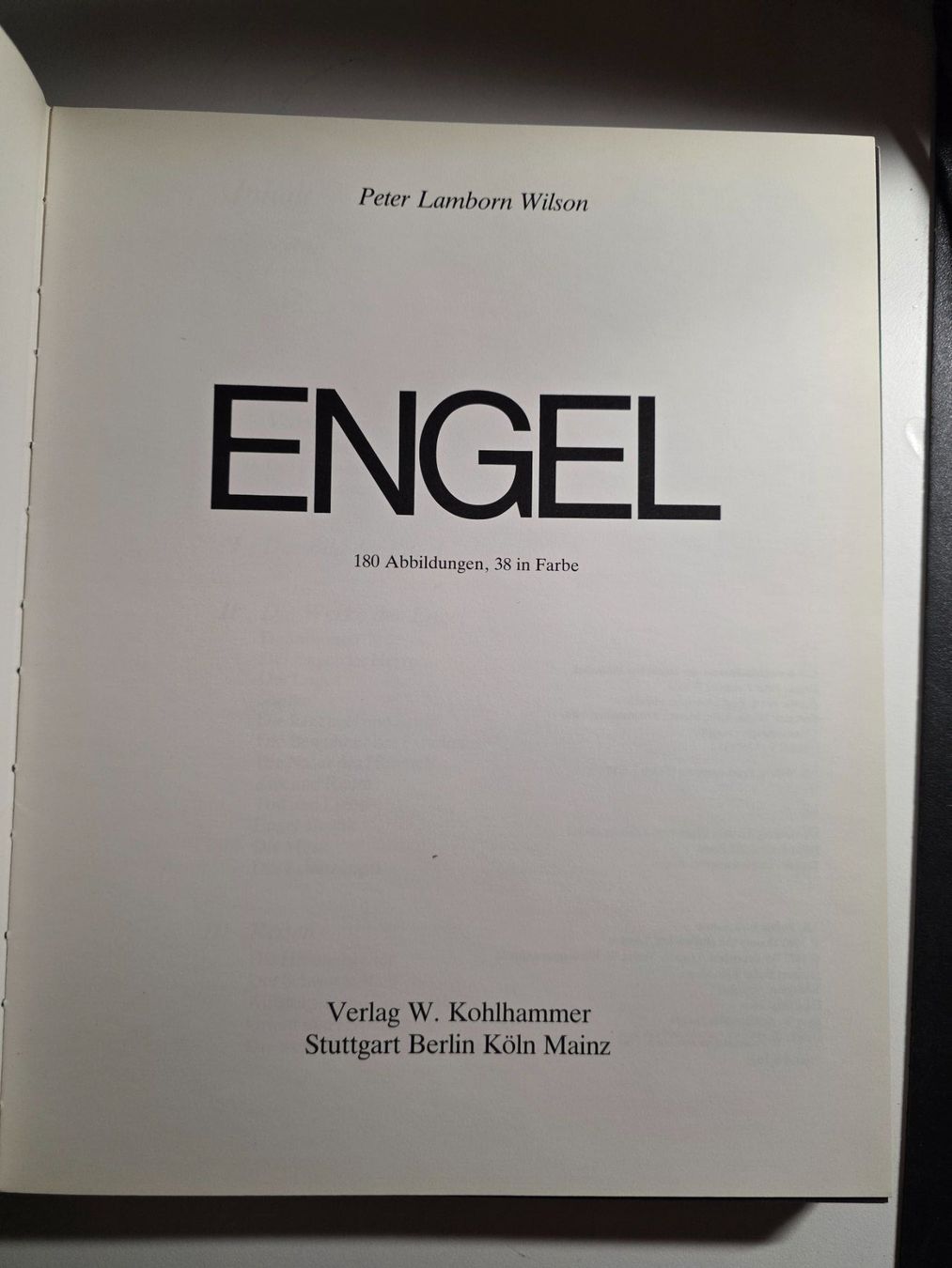 Libri: ENGEL - Peter Lamborn Wilson - Kohlhammer Verlag 1981 – Usato da Walterswil BE venduto da Lonitti 4