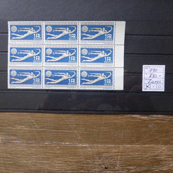 Alle Briefmarken: 1932  SBK 190 ** LUXUS - Teilbogen Kat. Fr. 630.- – Gebraucht aus Egliswil von Trens01