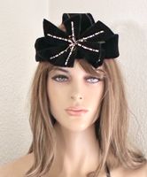 Schwarzer Vintage Samt-Kopfschmuck/Hutteil Walter Gross