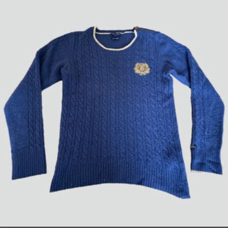 Blue Tommy Hilfiger Wool Cashmere Sweater L Strickpullover 