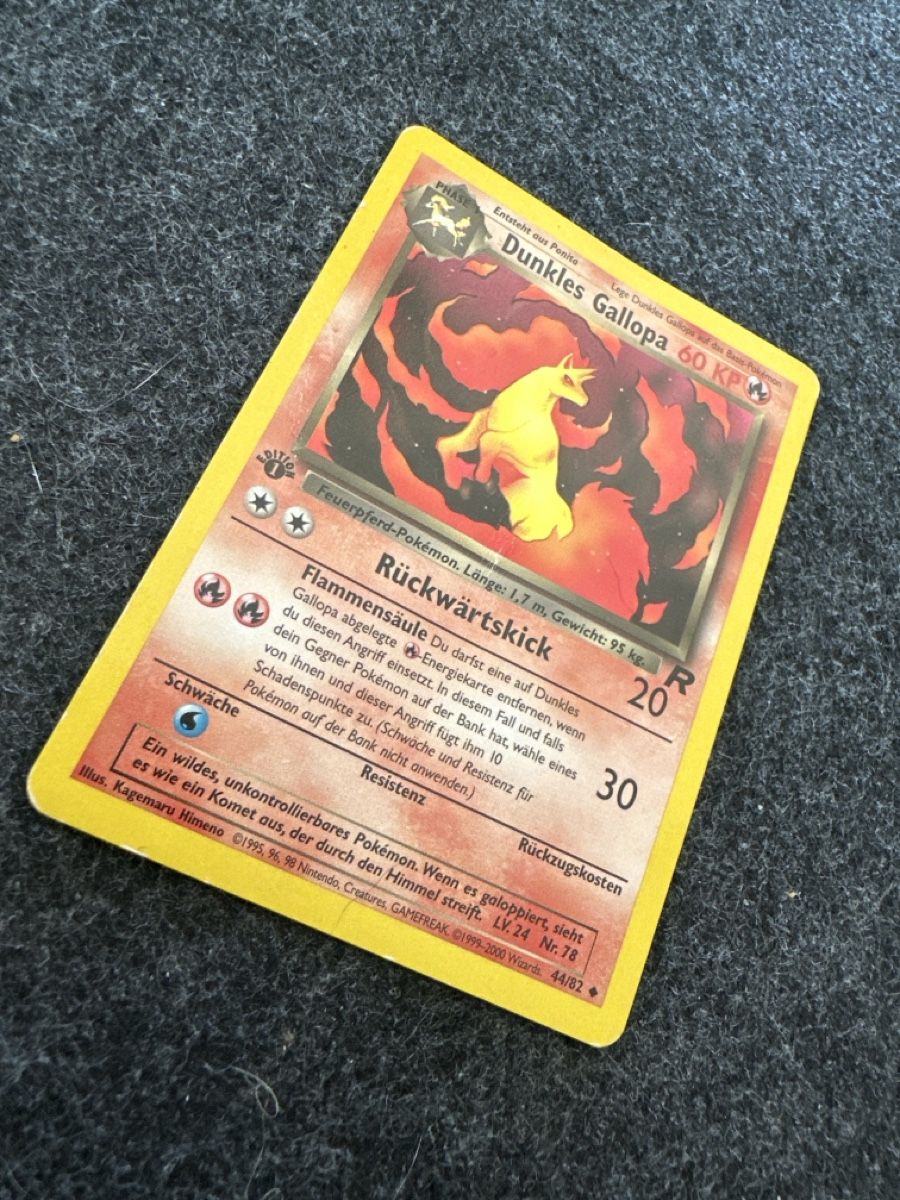 Cartes: Dunkles Gallopa 1. Edition Team Rocket WOTC – D'occasion à Uster par Neonschwarz 1