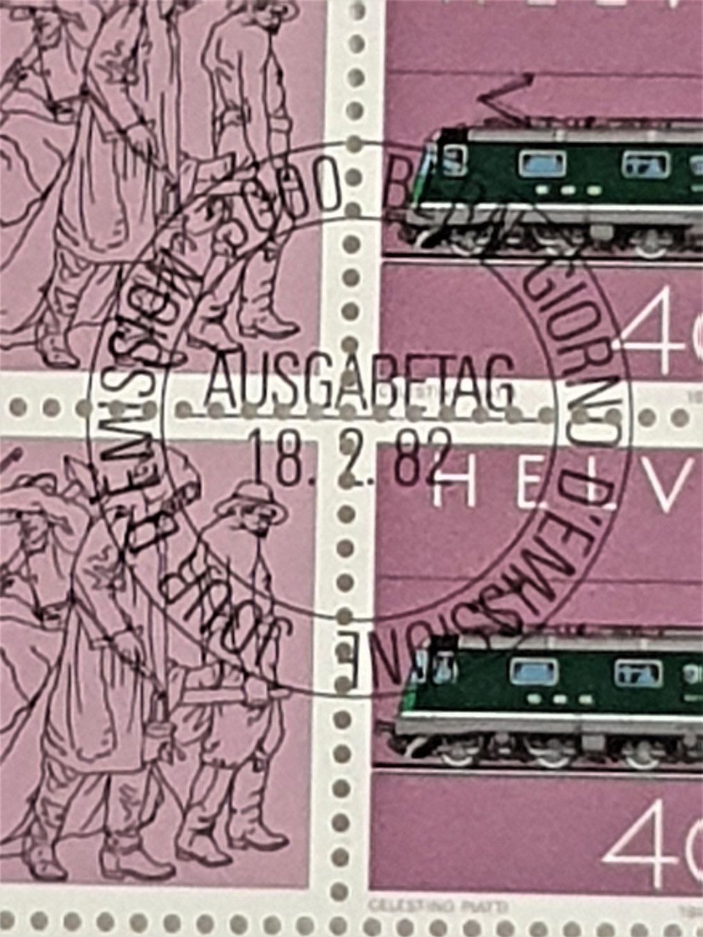 Alle Briefmarken: (152) 100 Jahre Gotthard-Bahn 1982 - ET – Gebraucht aus Schwarzhäusern von Inot3 2