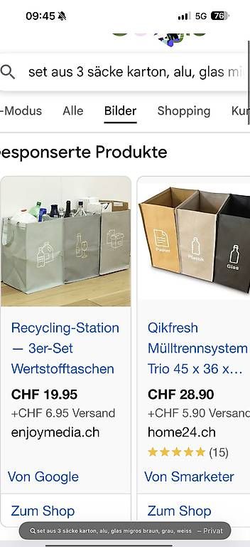 Cestini per rifiuti: Mülltrenn System  – Usato da Luzern venduto da VStore