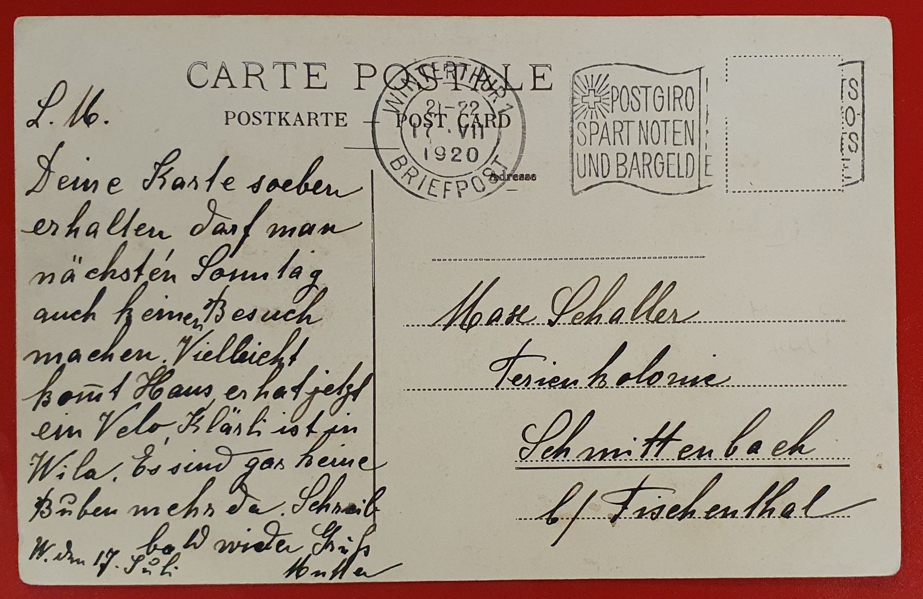 Cartoline postali: Winterthur 1920 - Mittlere Marktgasse – Usato da Kreuzlingen venduto da Rschweiz1 1