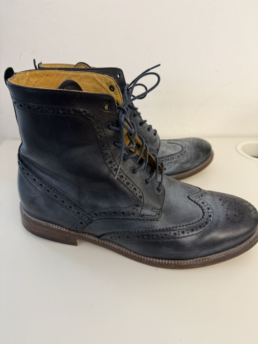 Scarpe da uomo: Lederschuhe Boots Gr. 41, Blau Grau – Nuovo (secondo la descrizione) da Mettmenstetten venduto da _4_YOU_ 2