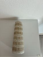 Vase Keramik Muster beige weiss guter Zustand 35cm