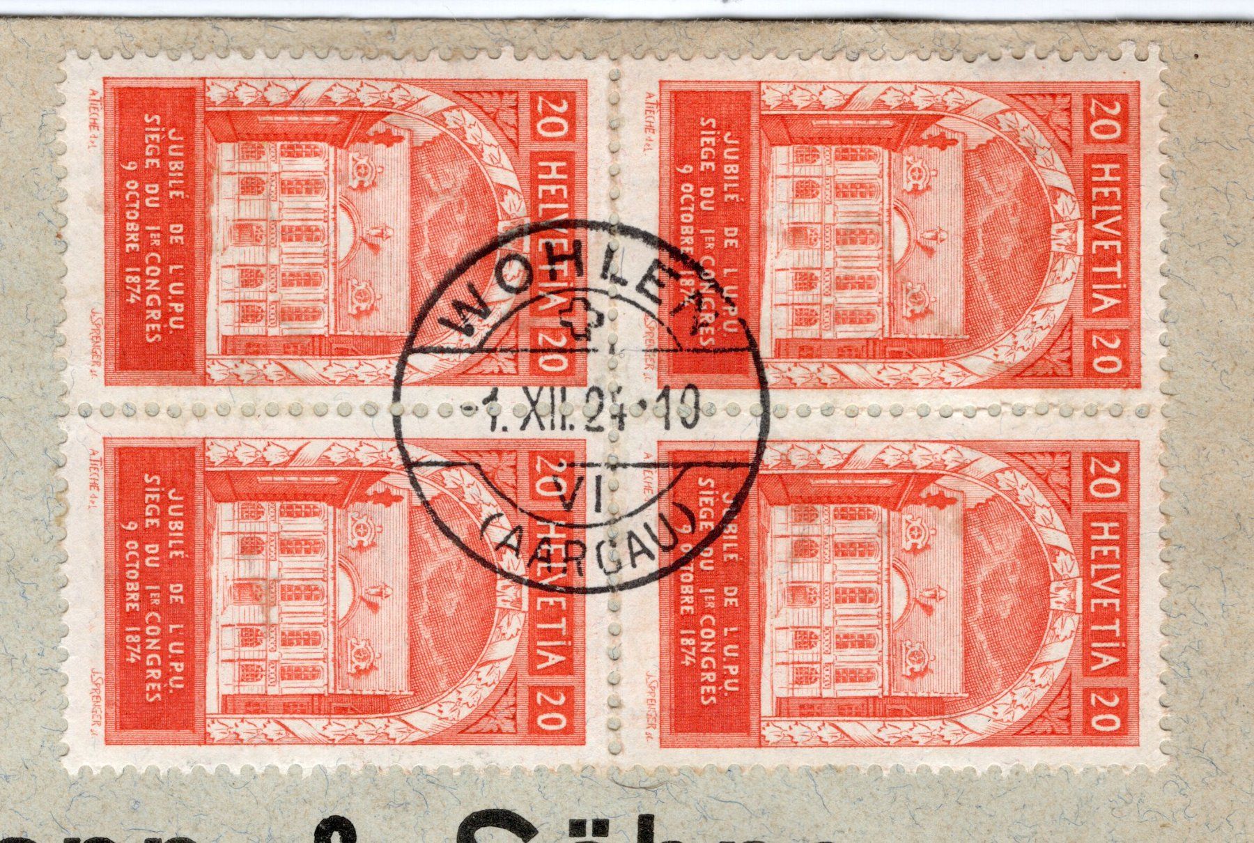 Alle Briefmarken: 2 schöne Briefe UPU 1924 je mit Viererblock – Gebraucht aus Steffisburg von malurada 3