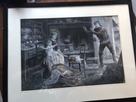 Antikes Bild "Nach dem Sturm" gerahmt