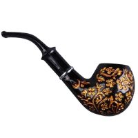 Pipe à fumer en résine de bois deco doré