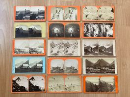 Switzerland x 12 Stereography Cards pre 1900,s - 1905