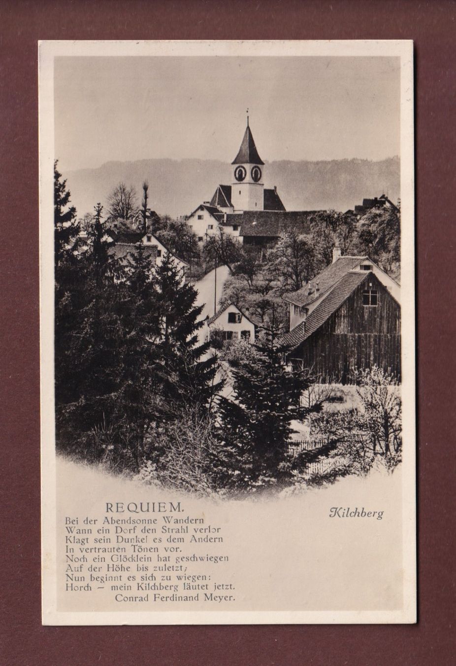 Ansichtskarten: KILCHBERG - Requiem - 1932 – Gebraucht aus Pully von nicecards-shop