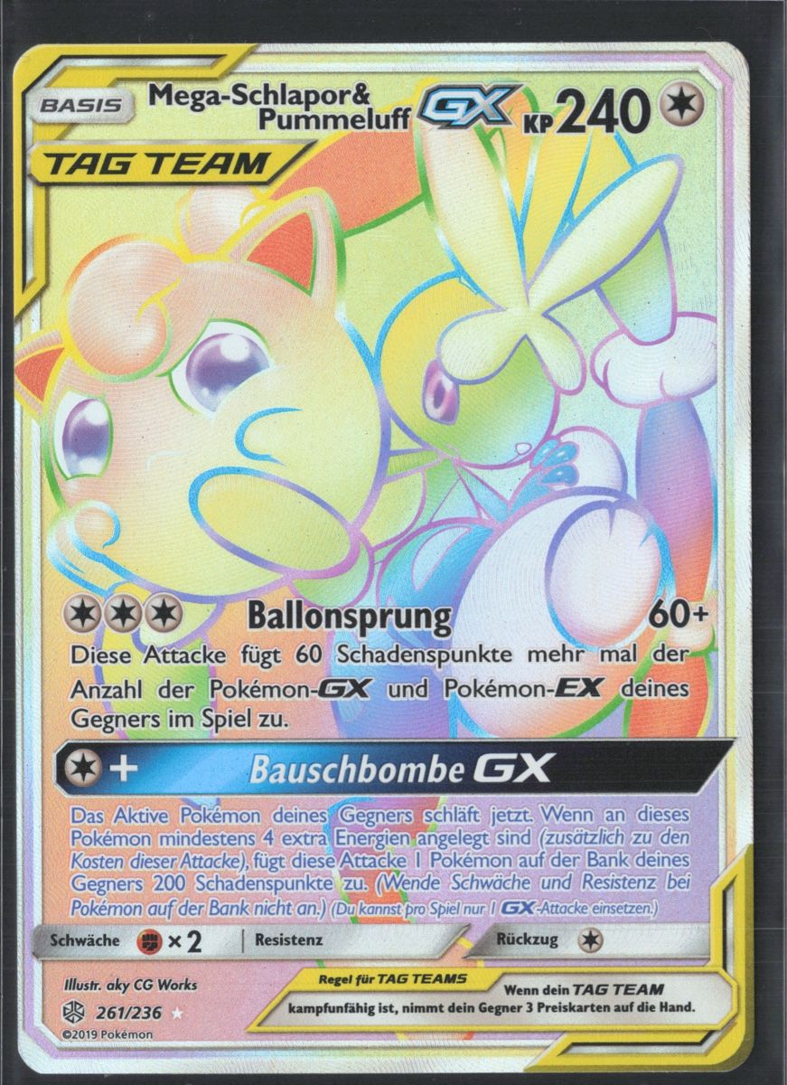 Pokémon Sammelbilder & Trading cards: POKÉMON / Mega-Schlapor&Pummeluff / Cosmic Eclipse / Rainbow – Gebraucht aus Herzogenbuchsee von TCG-High-Quality
