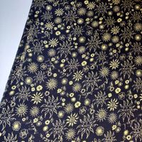 Ital. Seide 100% Gabardine 1.50x1.40m Plein soleil nero oro